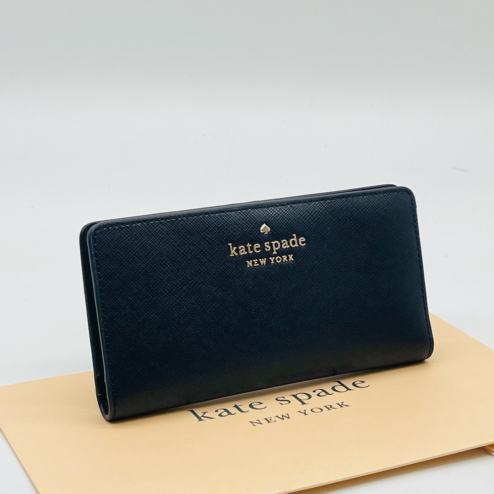 Kate Spade Large Slim Bifold Wallet Black